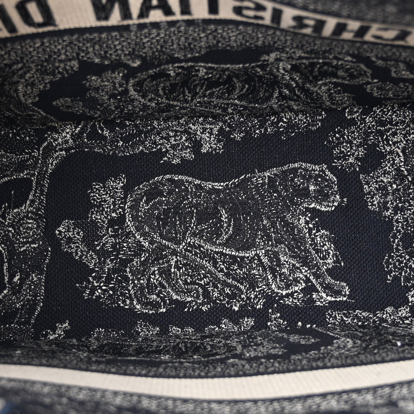 Canvas Embroidered Medium Dioriviera Toile De Jouy Reverse Book Tote Blue