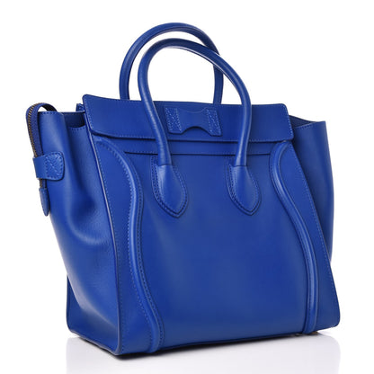 Celine Smooth Calfskin Mini Luggage Royal Blue 3 of 9