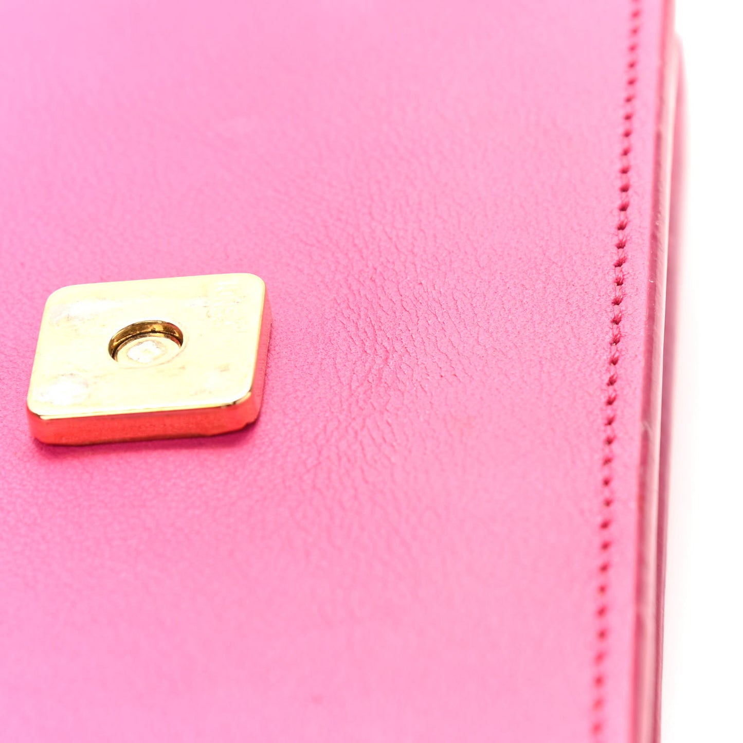 Vitello Flamingo Tube Wallet on Chain Fuchsia