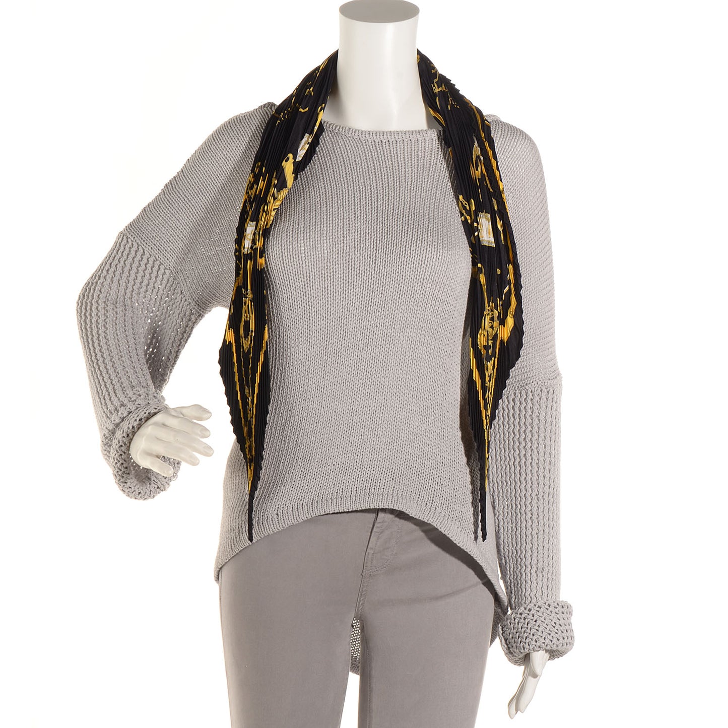 Silk Plisse Mors Et Gourmettes Scarf 90