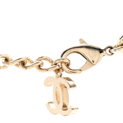 Chanel Metal Crystal Textured CC Star Chain Choker Necklace Gold 5 of 6