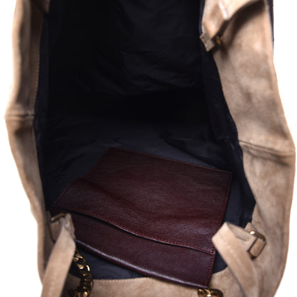 Lanvin Suede Quilted Carry Me Tote Taupe 5 of 8