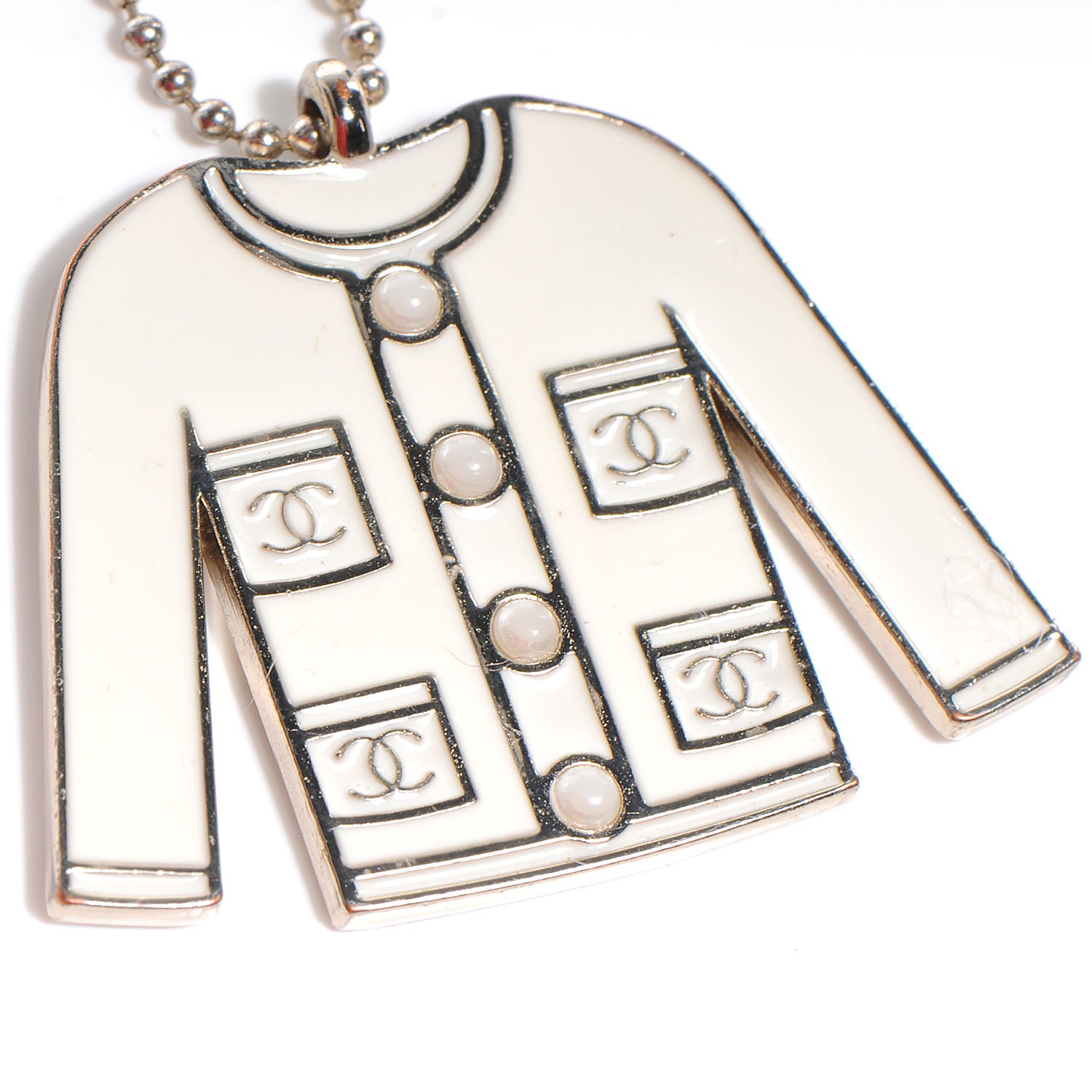 Chanel Pearl Enamel Blazer Jacket Charm 3 of 4
