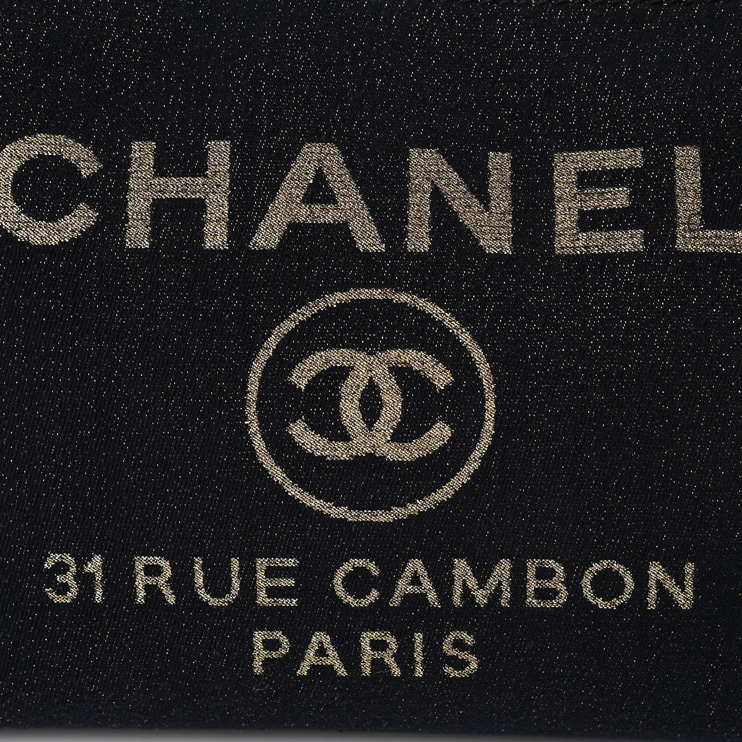 Chanel Lurex Canvas Small Deauville Tote Navy Blue Gold 8 of 10