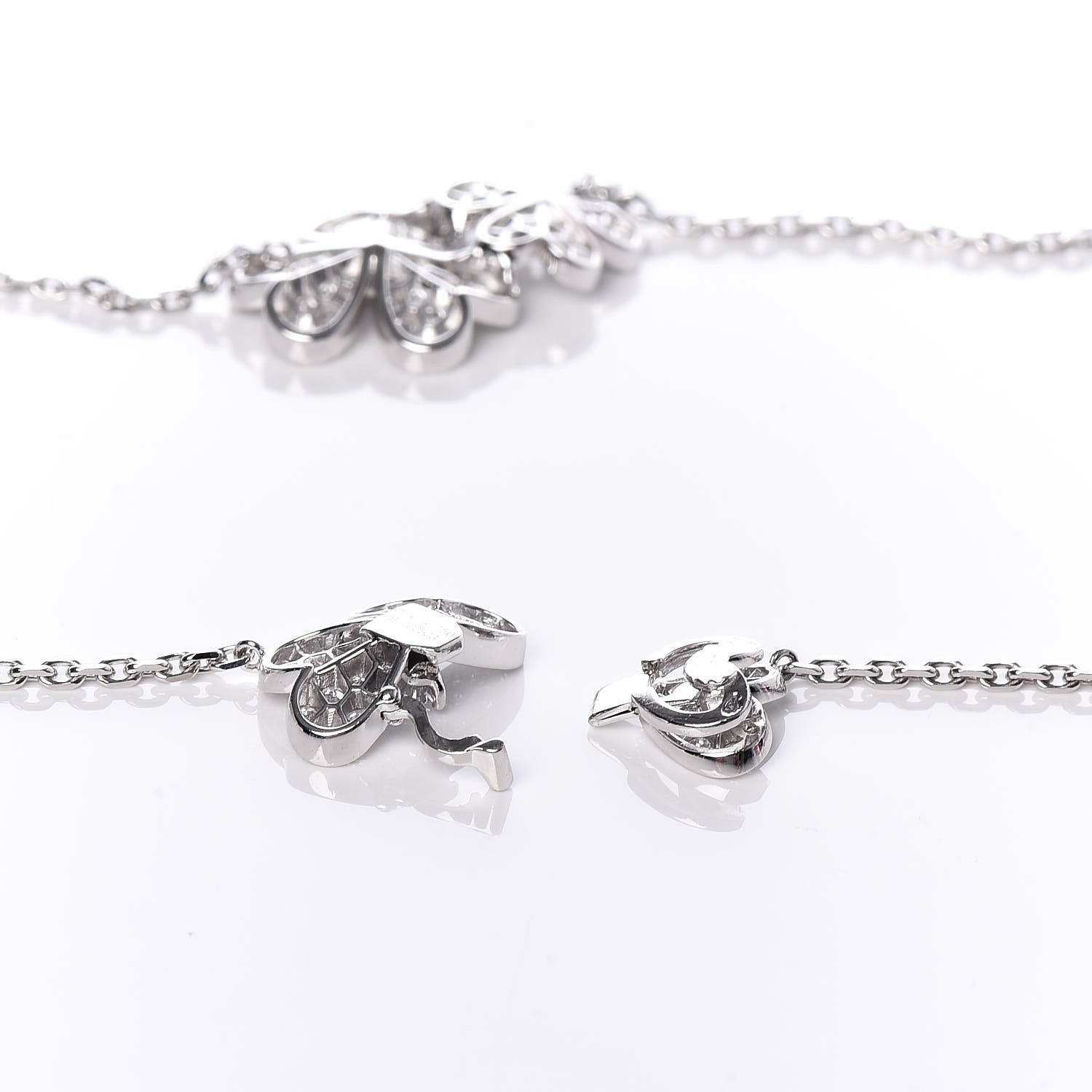 Van Cleef & Arpels 18K White Gold Diamond 9 Flowers Frivole Necklace 5 of 6