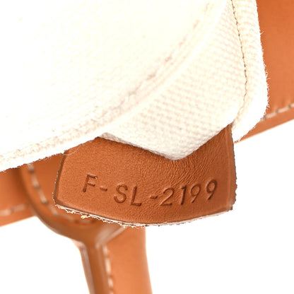 Celine Canvas Calfskin Logo Print Vertical Cabas Natural Tan 8 of 10