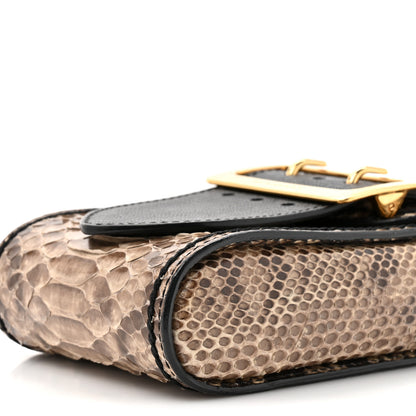 Burberry Snakeskin Grainy Calfskin Oblong Belt Bag Black 9 of 10
