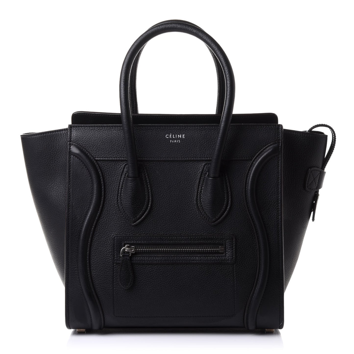 Drummed Calfskin Micro Luggage Black