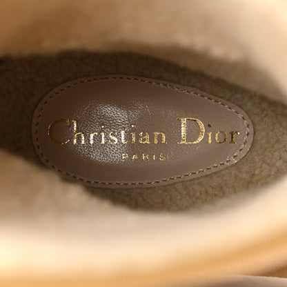 Christian Dior Calfskin Suede Shearling Granville Espadrille Boots 36 Natural 7 of 8