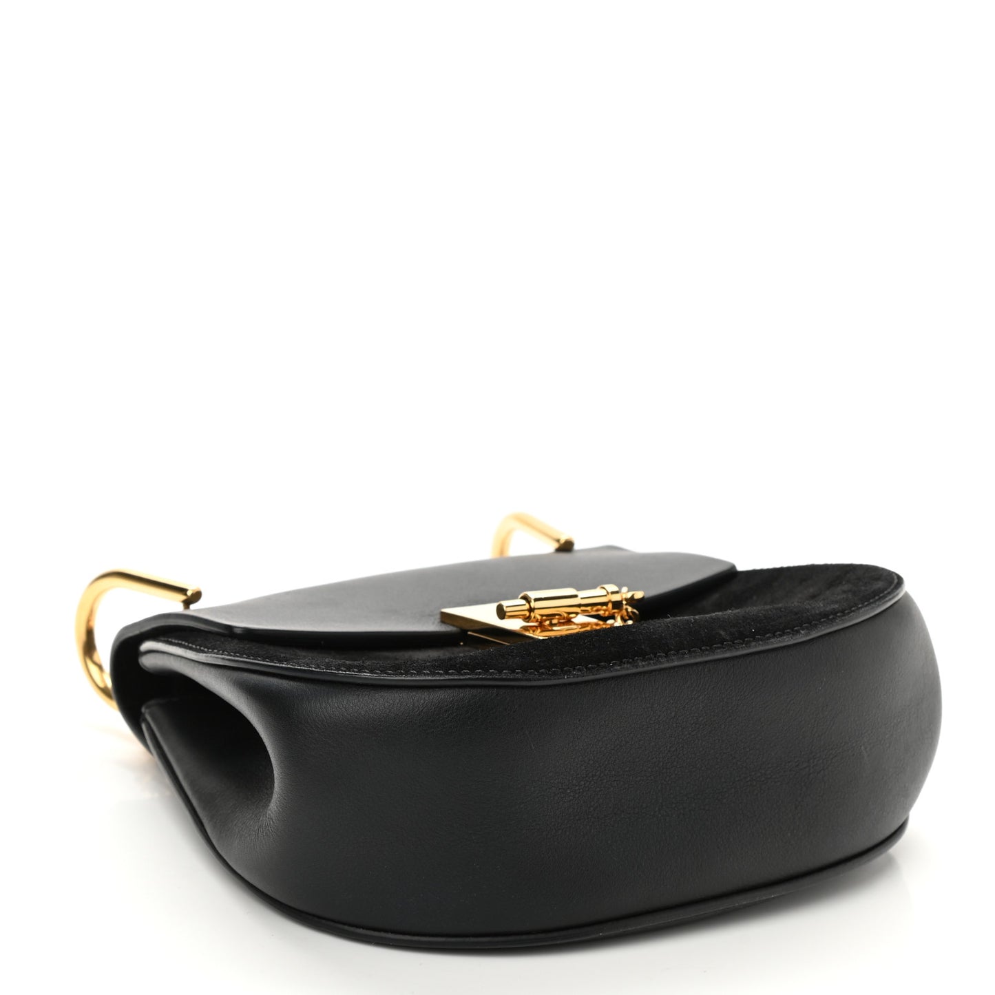 Suede Calfskin Mini Drew Shoulder Bag Black