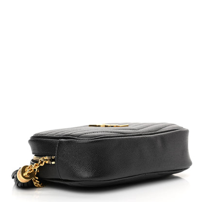 Saint Laurent Grain De Poudre Matelasse Monogram Mini Lou Camera Bag Black 4 of 9