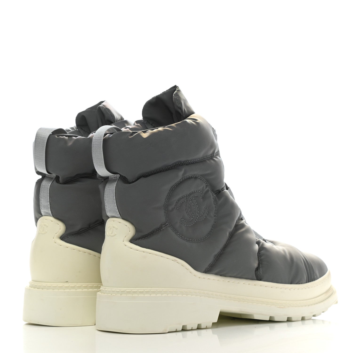 Chanel Nylon CC Short Boots 40 Blue White 4 of 9