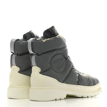 Chanel Nylon CC Short Boots 40 Blue White 4 of 9