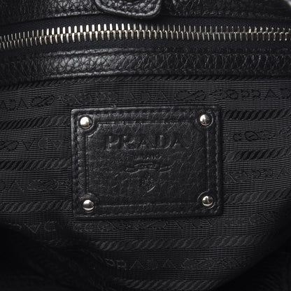 Prada Vitello Daino Side Pocket Hobo Black 5 of 10