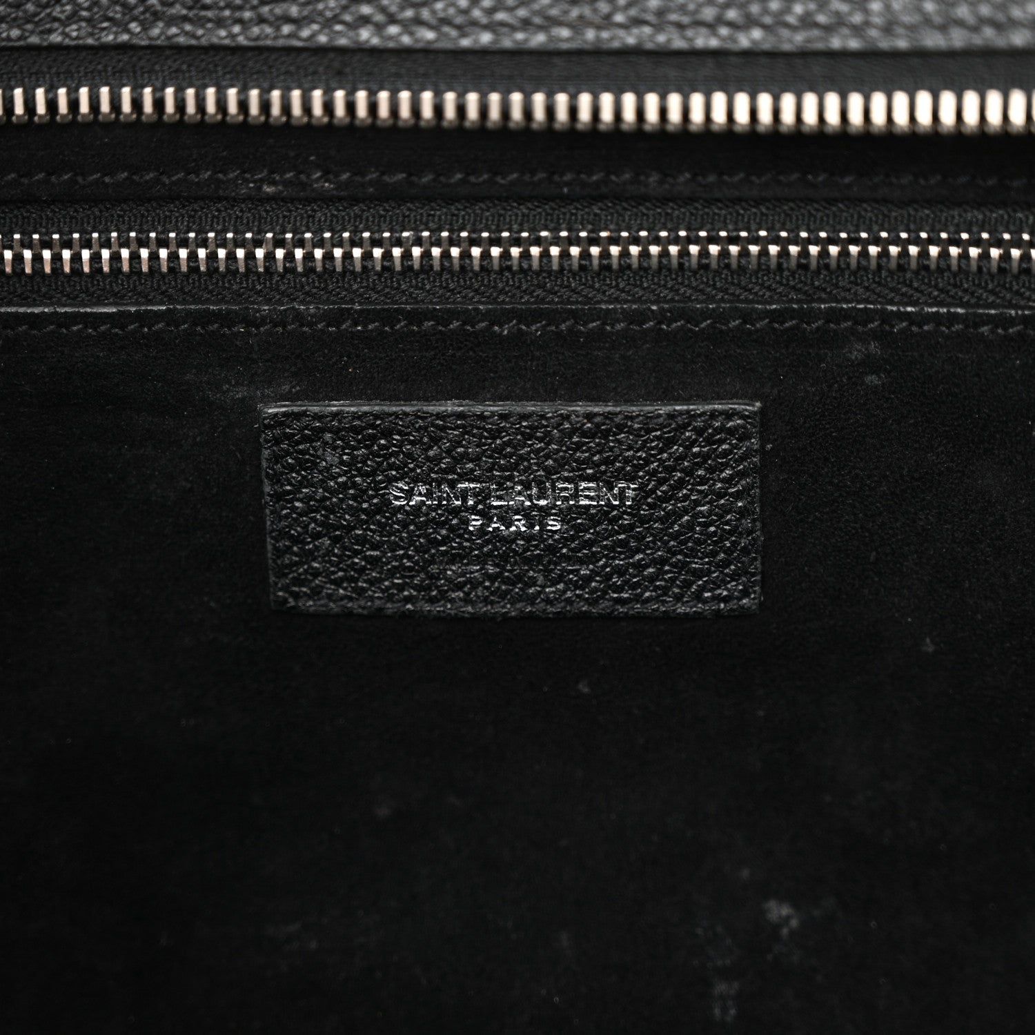 Saint Laurent Grained Calfskin Small Cabas Rive Gauche Black 6 of 22