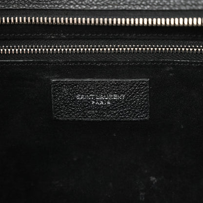 Saint Laurent Grained Calfskin Small Cabas Rive Gauche Black 6 of 22