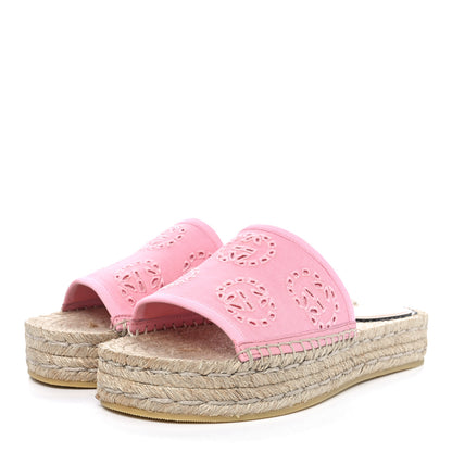 Gucci Canvas Interlocking G Damita Espadrille Sandals 38.5 Wild Rose 3 of 8