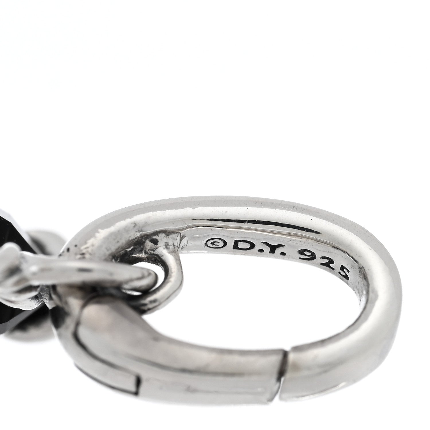 David Yurman Sterling Silver Black Onyx Heart Charm Pendant 3 of 3
