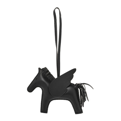 Hermes Milo Lambskin Grigri Rodeo Pegase Horse Bag Charm MM So Black 1 of 4