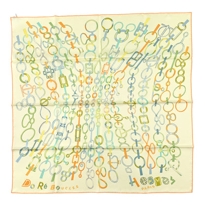 Hermes Silk Do Re Boucles Scarf 90 Jaune Soufre Pale 1 of 3