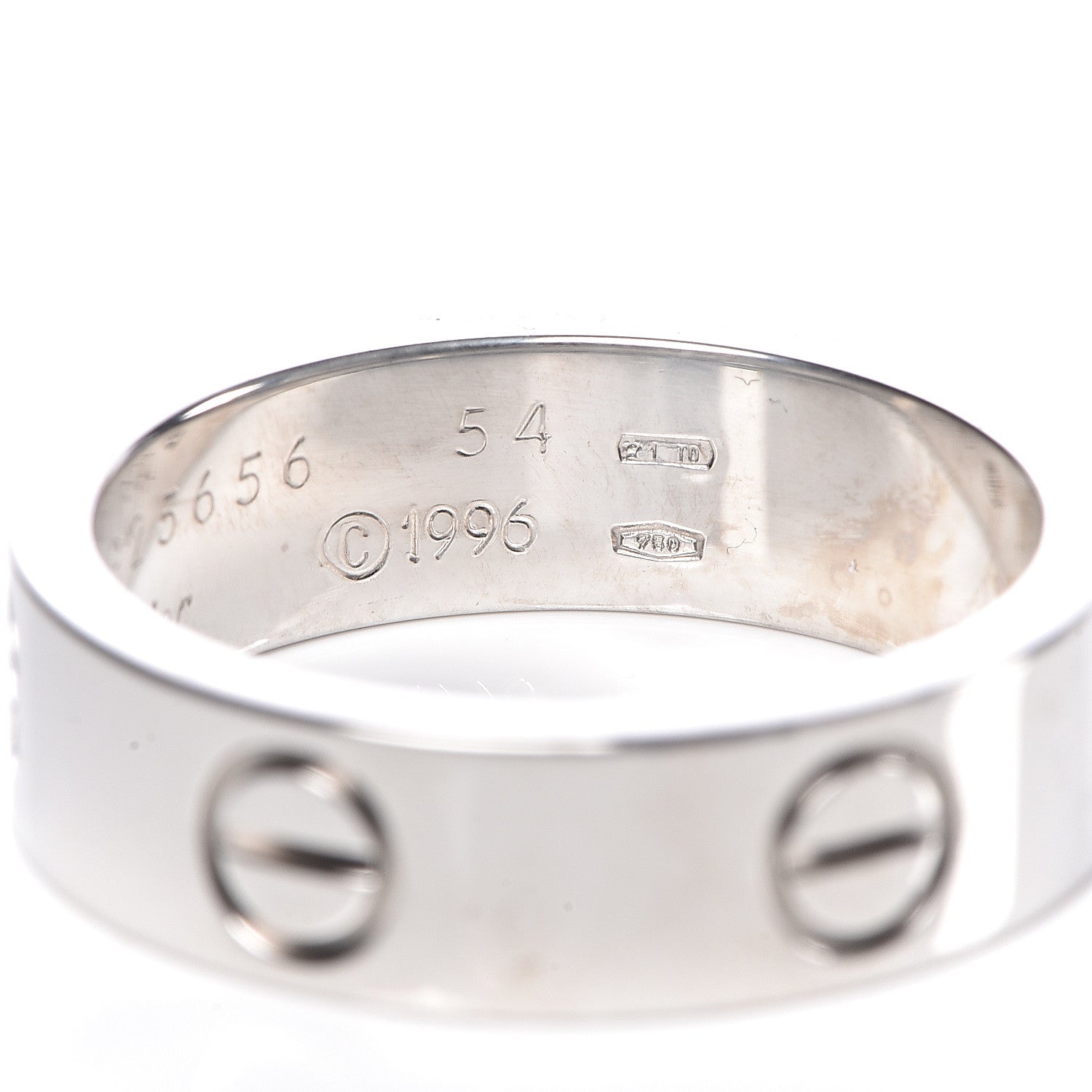 Cartier 18K White Gold 5.5mm LOVE Ring 54 6.75 5 of 5