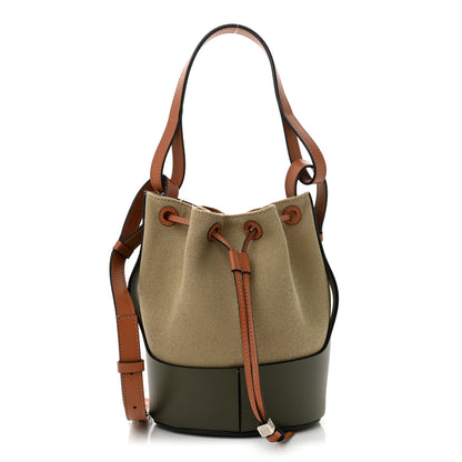 Loewe Canvas Calfskin Balloon Bucket Bag Khaki Tan 1 of 12