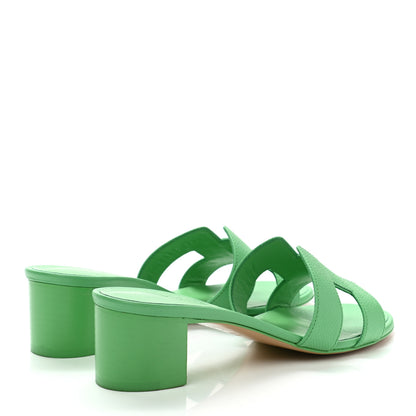 Hermes Epsom Oasis Sandals 37 Vert Pomme 4 of 9