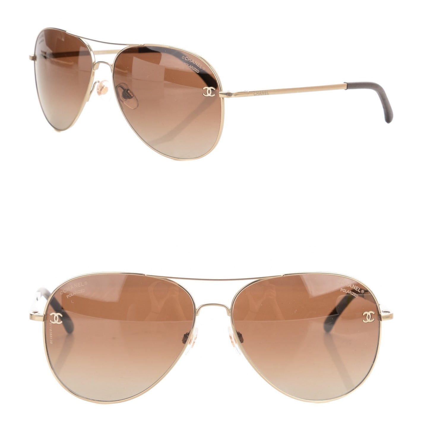 Metal Polarized Aviator CC Sunglasses 4189-T-Q Brown