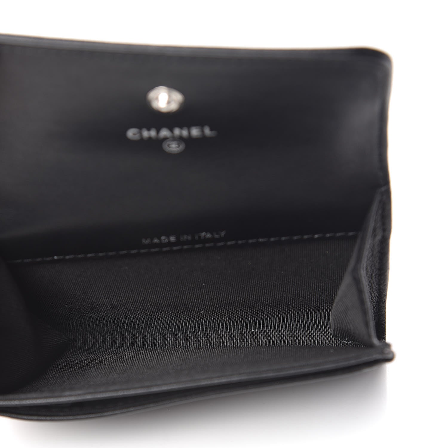 Chanel Goatskin Camellia Embossed Flap Card Holder Black 5 of 9