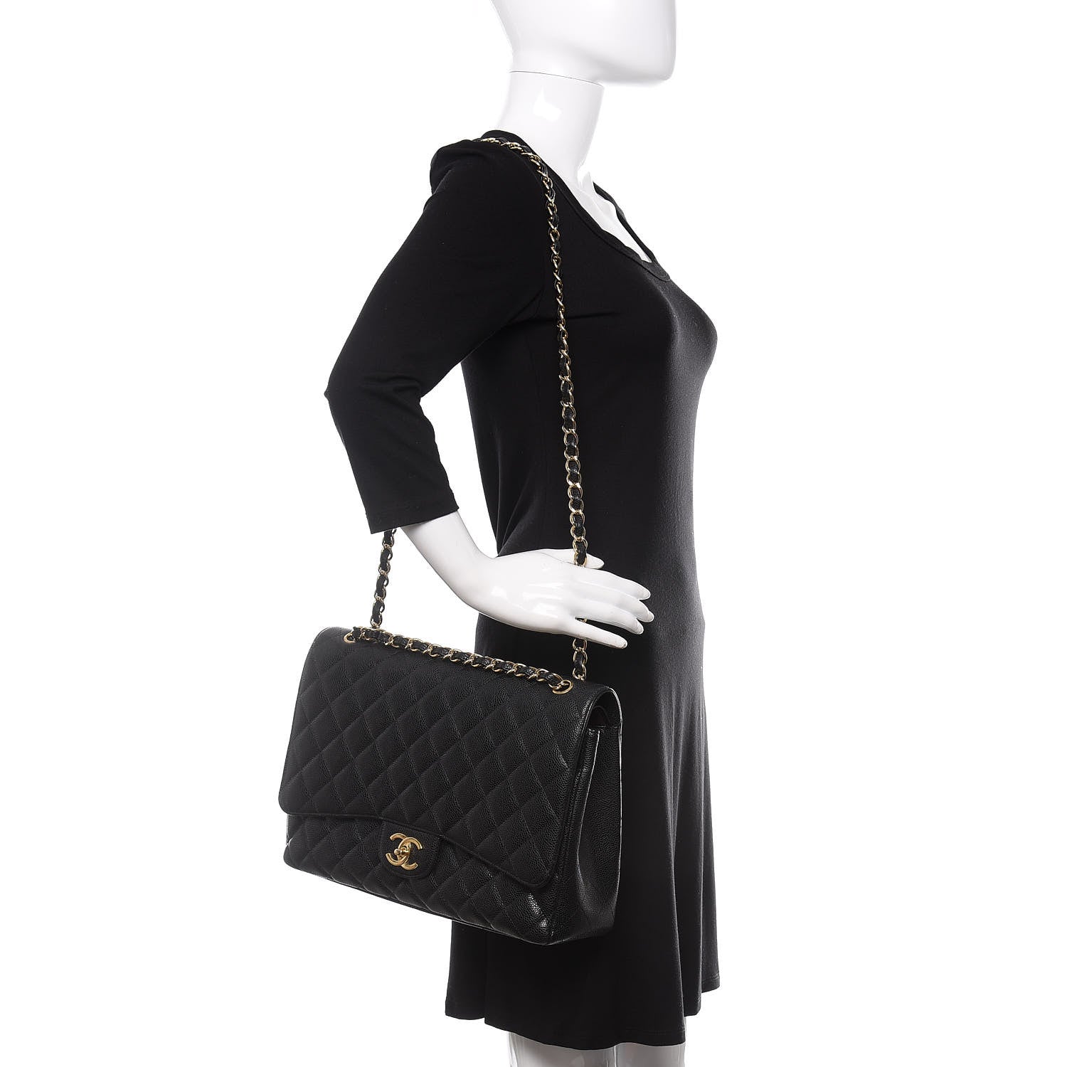 Chanel Caviar Quilted Maxi Double Flap Black 2 of 21