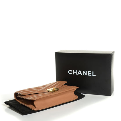 Chanel Calfskin Chevron Gabrielle Flap Brown 4 of 8