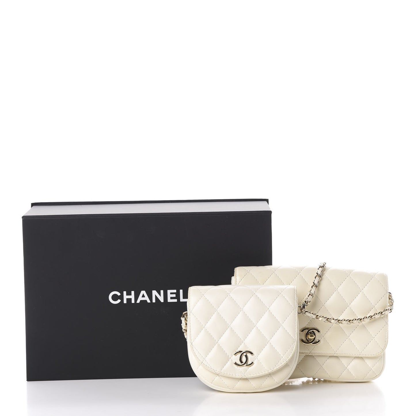Lambskin Quilted Side Packs White