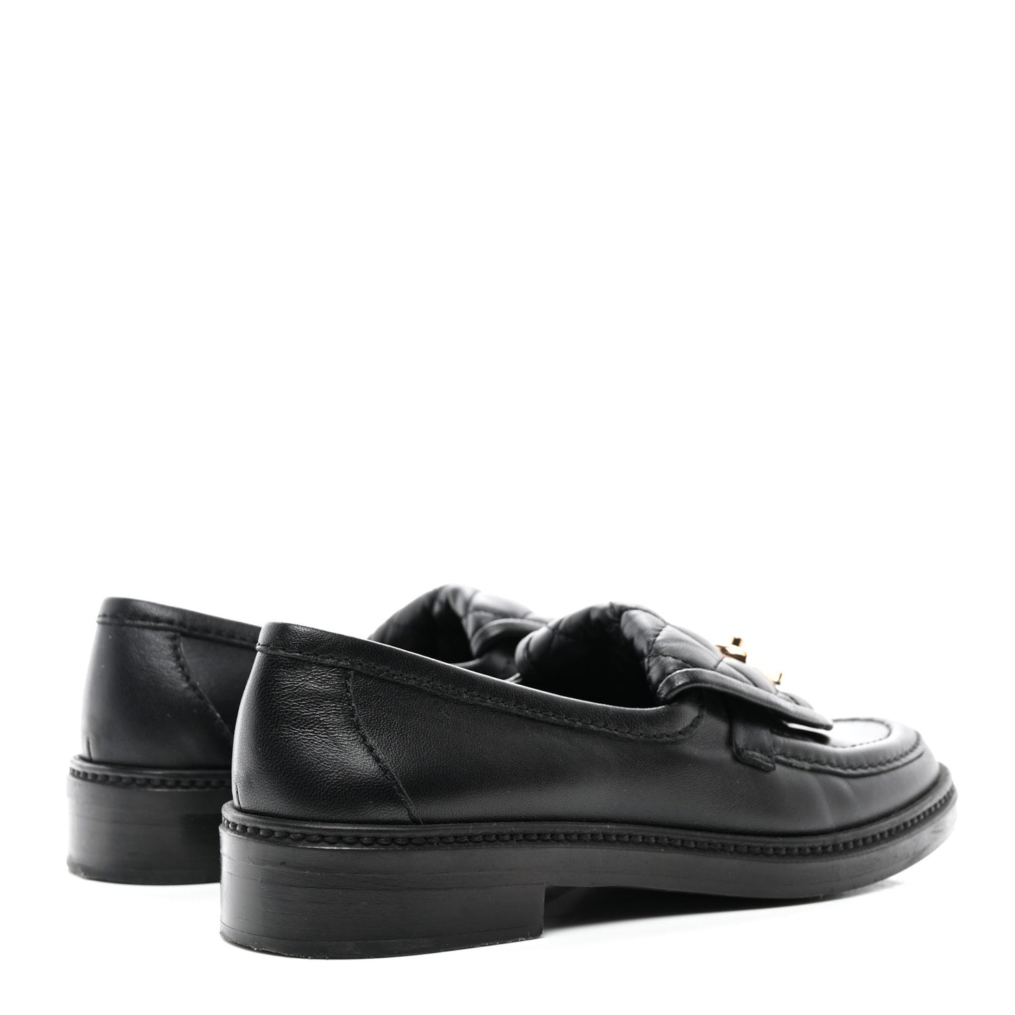 Lambskin Quilted CC Turnlock Loafers 35 Black