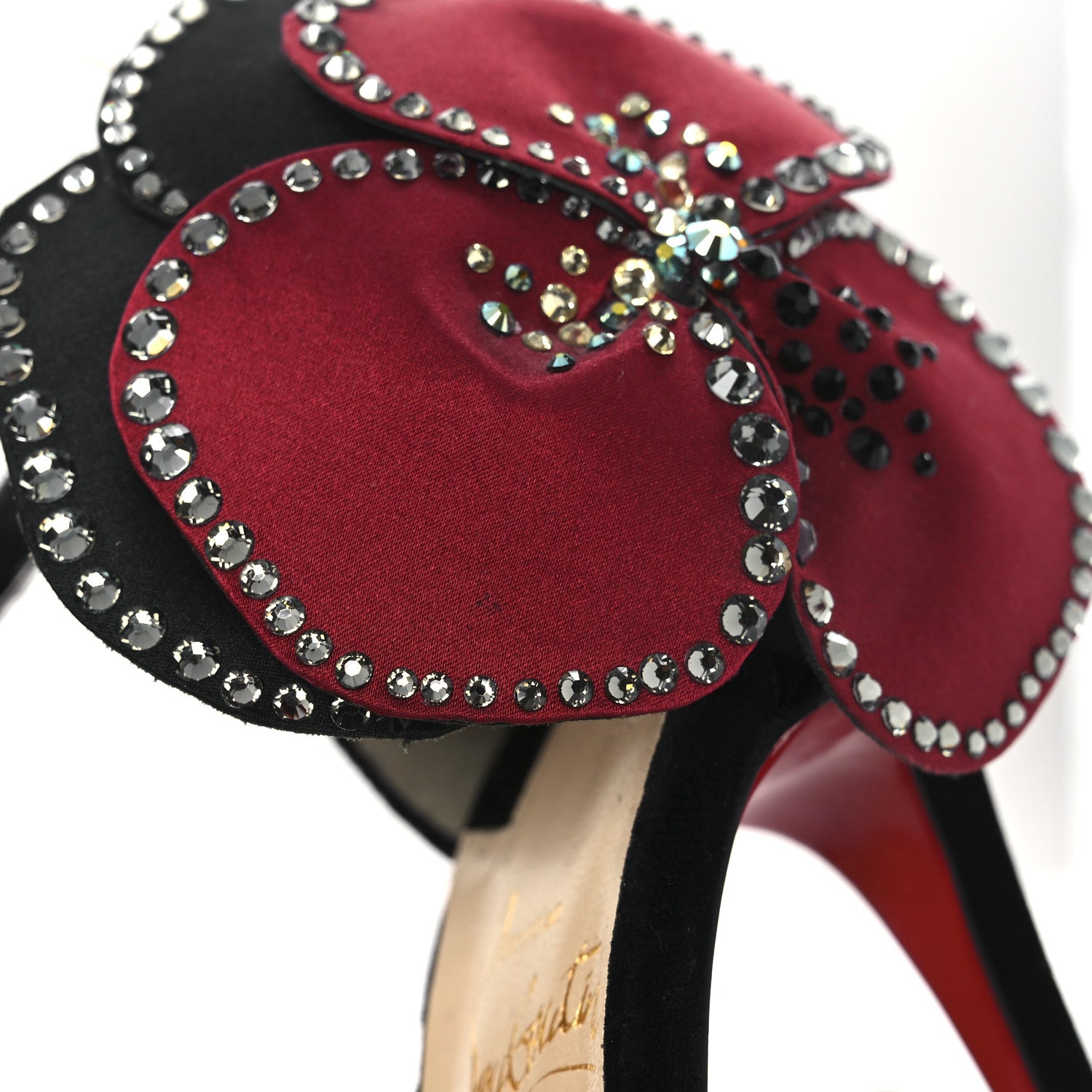 Christian Louboutin Satin Crystal Pensamoi 120 Pumps 38 Black 11 of 13