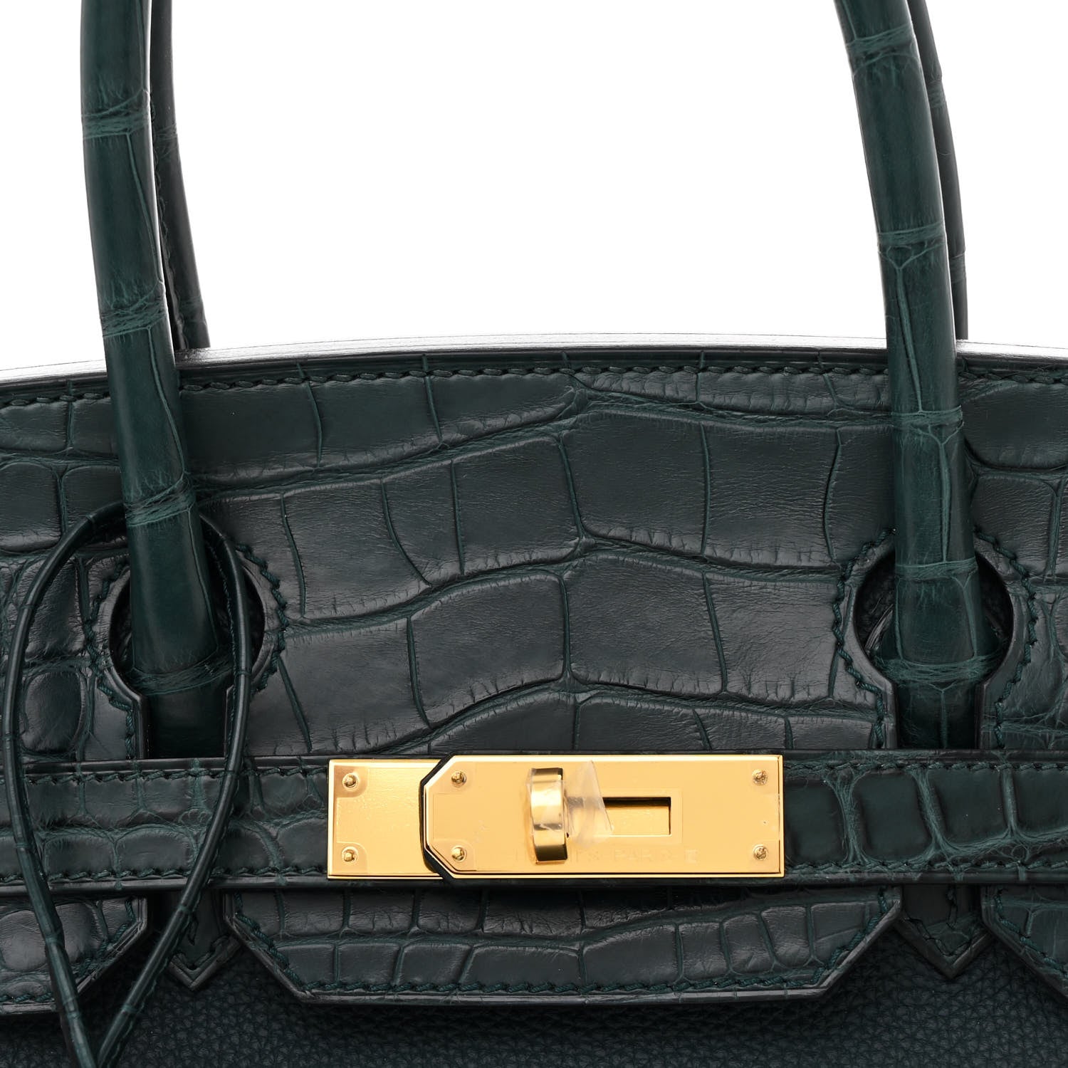 Hermes Togo Matte Alligator Birkin Touch 30 Vert Cypress 8 of 11