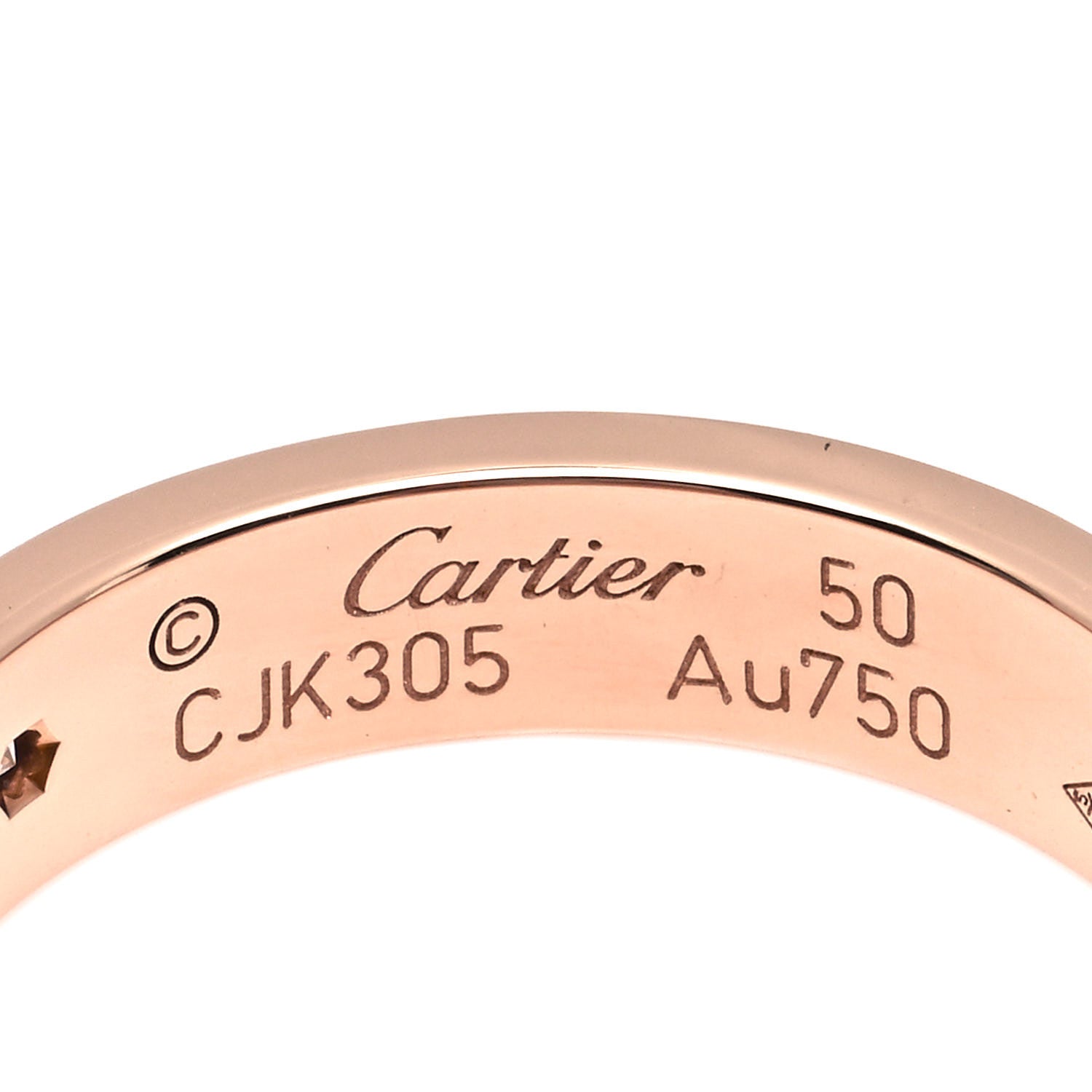 Cartier 18K Pink Gold Diamond 4mm LOVE Wedding Band Ring 50 5.25 4 of 4