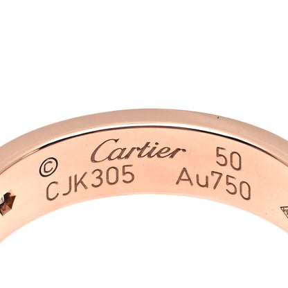 Cartier 18K Pink Gold Diamond 4mm LOVE Wedding Band Ring 50 5.25 4 of 4