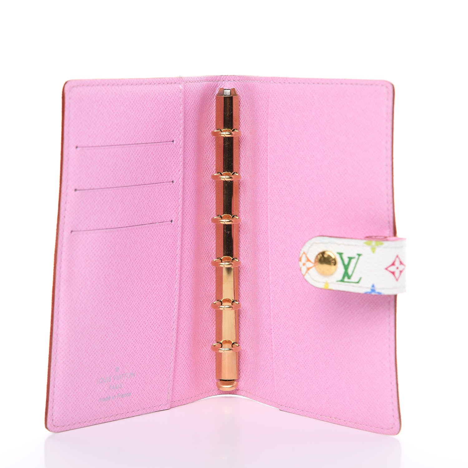 Louis Vuitton Monogram Multicolor Small Ring Agenda Cover White Litchi 5 of 8