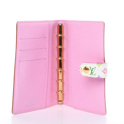 Louis Vuitton Monogram Multicolor Small Ring Agenda Cover White Litchi 5 of 8