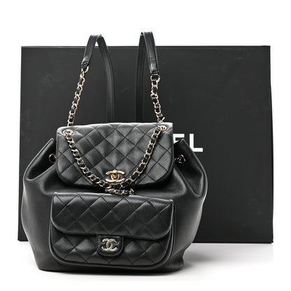 Chanel Lambskin Quilted Large Duma Drawstring Backpack Black 11 of 11