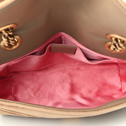 Gucci Velvet Matelasse Mini GG Marmont Shoulder Bag Taupe 4 of 4