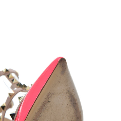 Valentino Garavani Patent Rockstud Ankle Strap Pumps 38.5 Peony Poudre 10 of 21