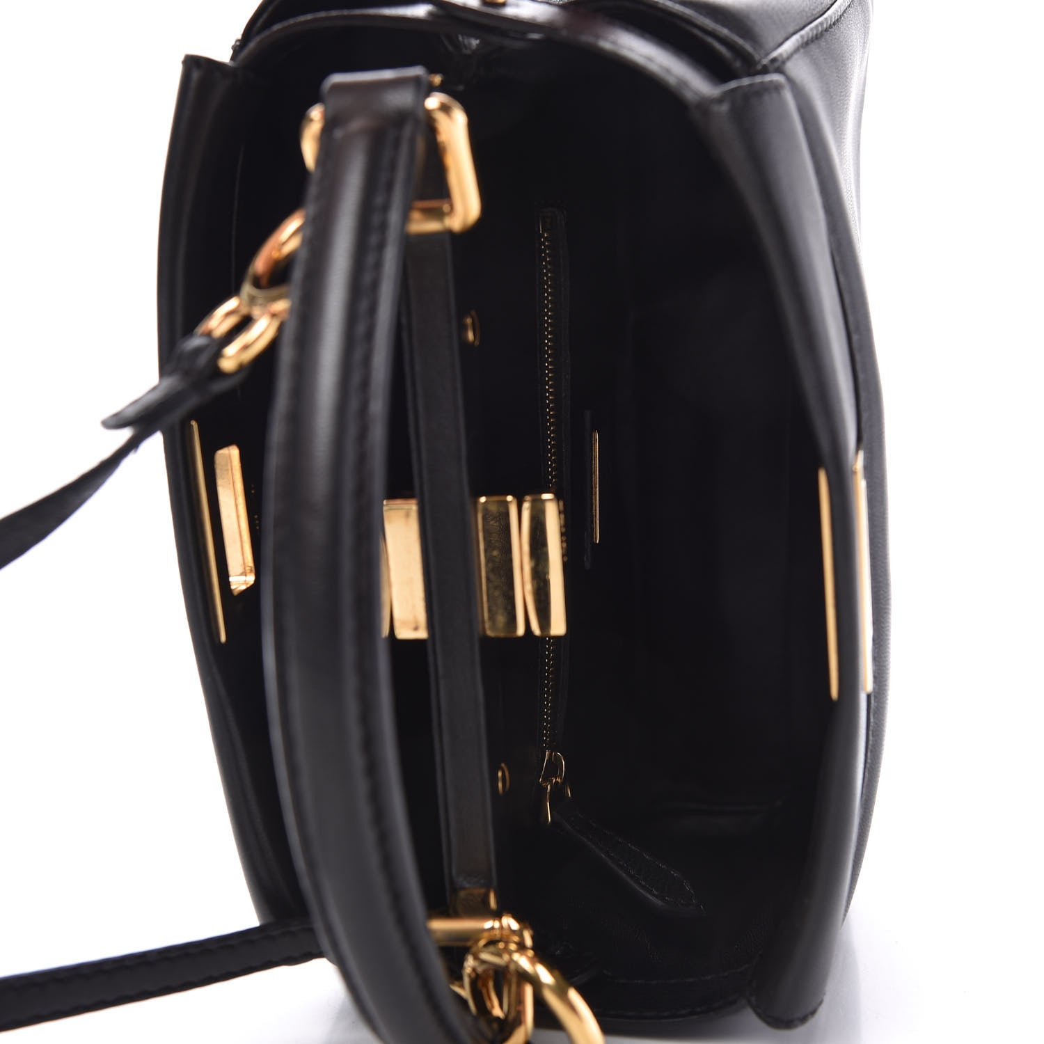 Fendi Nappa Mini Peekaboo Iconic Satchel Black 5 of 9