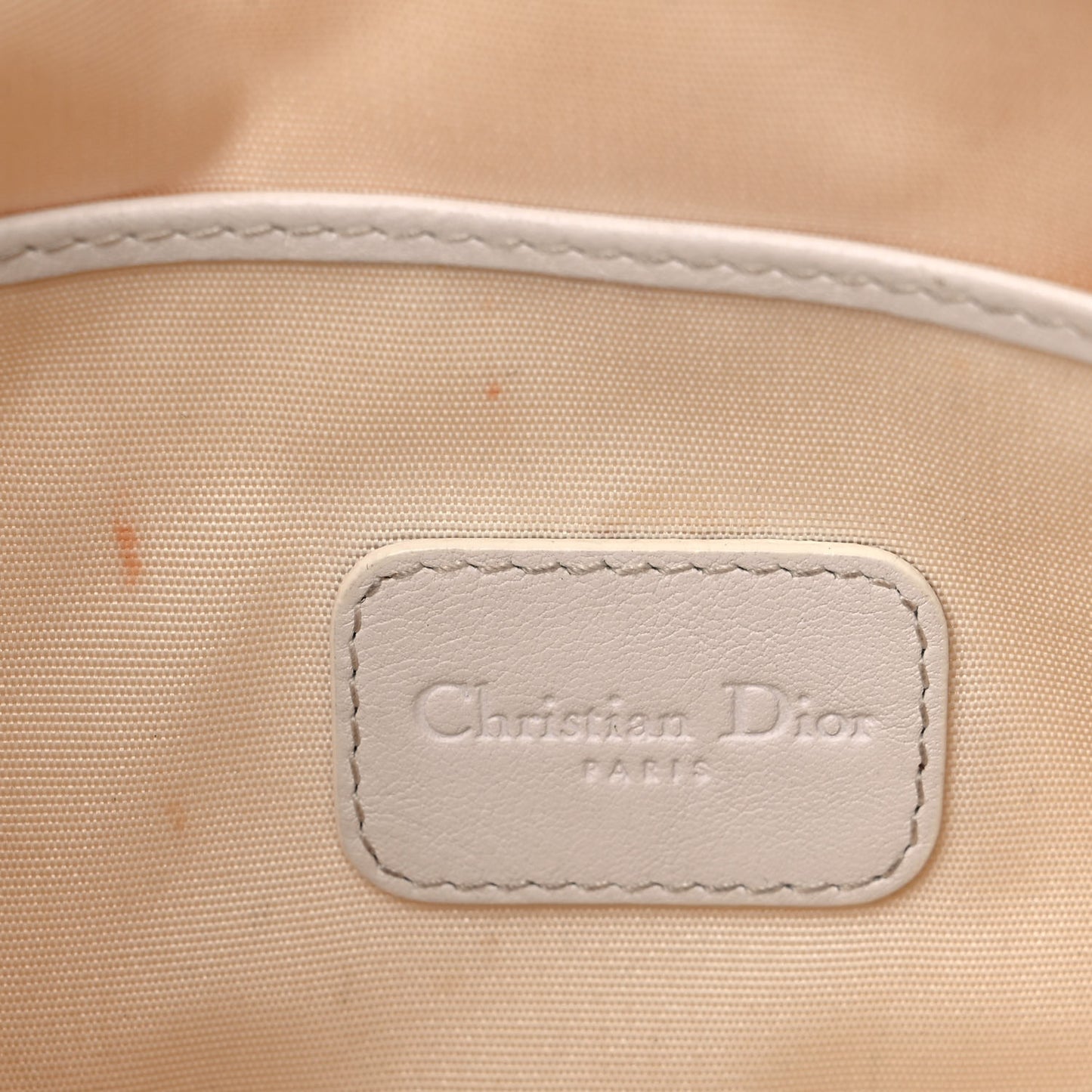 Coated Canvas Cannage Panarea Pouch White
