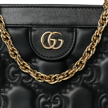 Gucci Calfskin GG Matelasse Small Slim Chain Shoulder Bag Black Natural 9 of 11