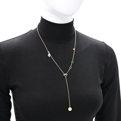 Hermes 18K Rose Gold Diamond Gambade Necklace 2 of 5