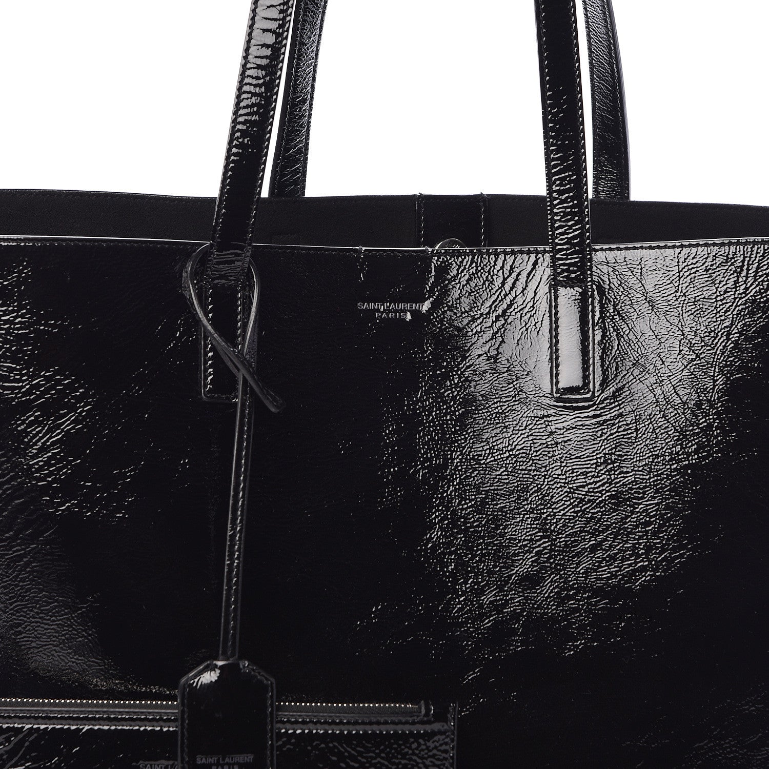 Saint Laurent Patent Calfskin Large Shopping Tote Black 8 of 10
