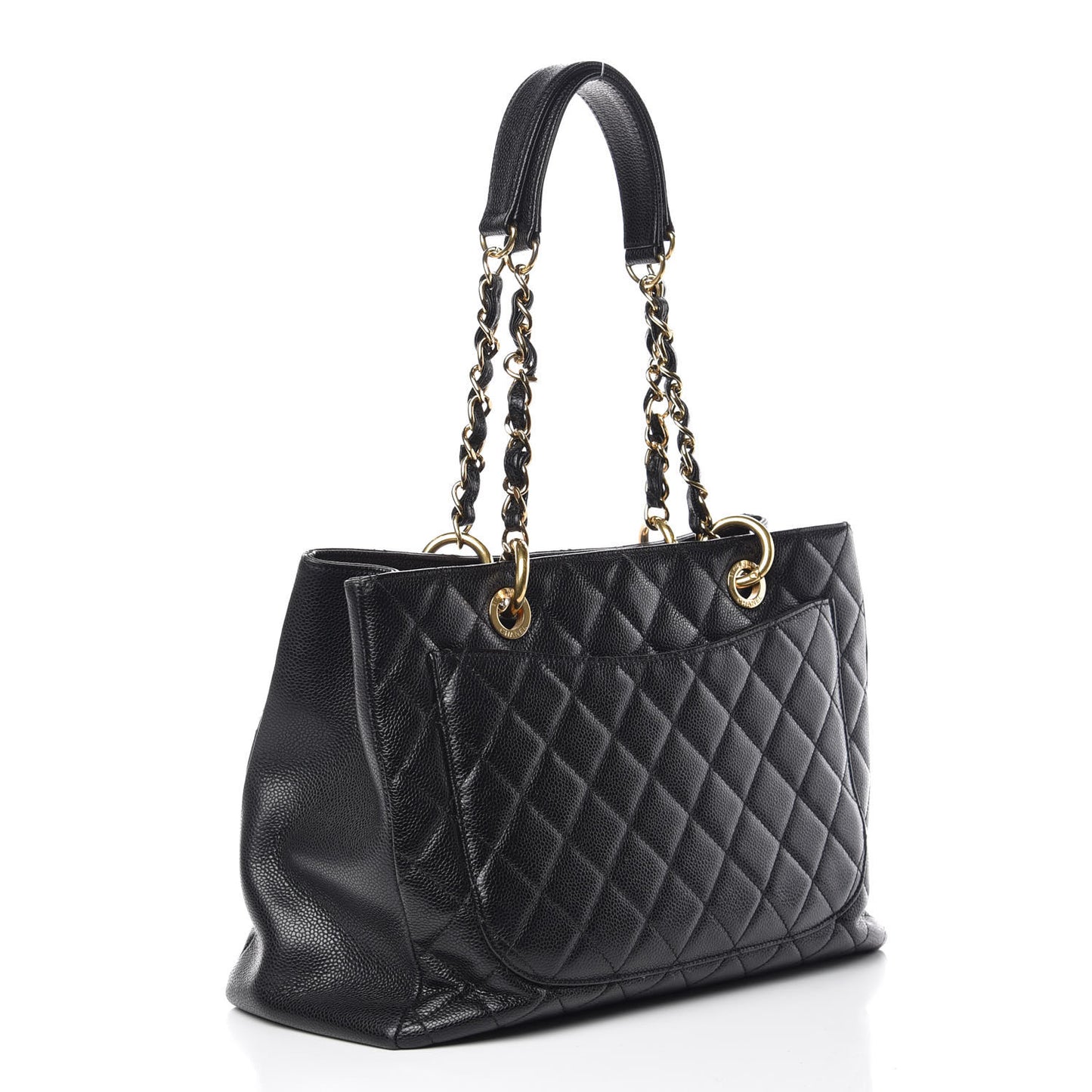 Caviar Quilted Grand Shopping Tote GST Black