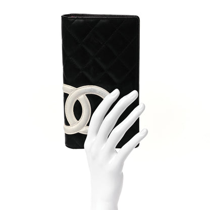 Chanel Calfskin Quilted Cambon Yen Wallet Black White 2 of 18