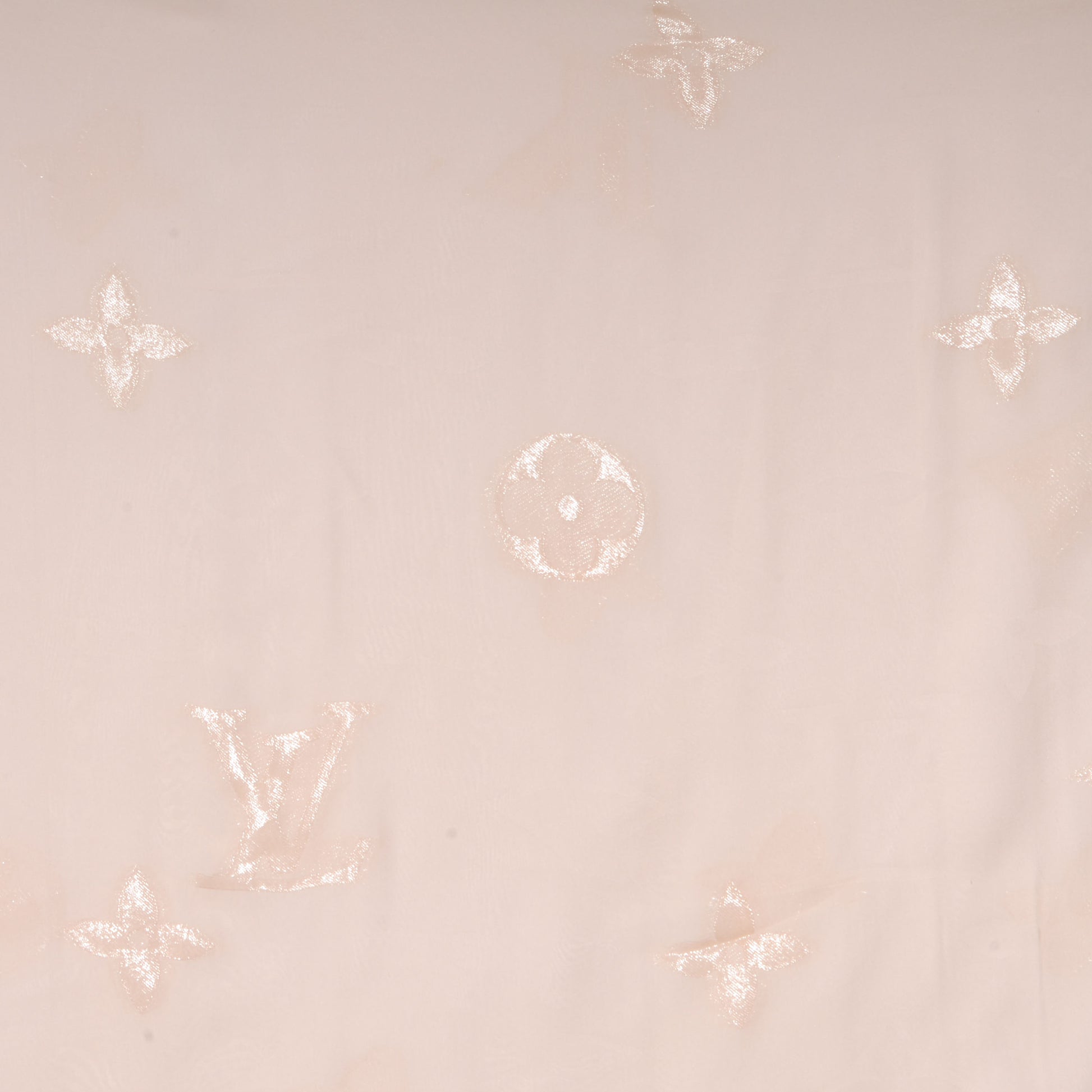 Louis Vuitton Silk Polyamide Glitter Monogram Shawl Beige 1 of 5